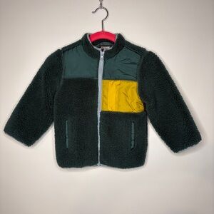 Hanna Andersson Teddy Fleece Full Zip Up Jacket Blue-Green Size 100 US 4